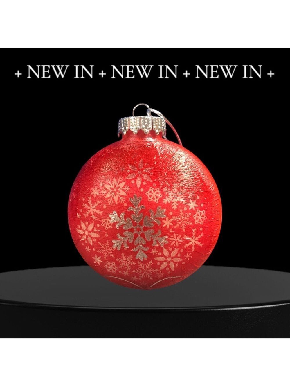 Handmade Elegant Silver and Red Holiday Ornament filled with Bath Salts